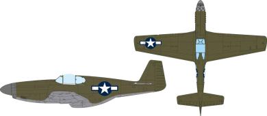 P-51B US Hoheitszeichen - Express Mask (Eduard) 