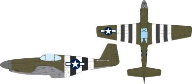 P-51B US Hoheitszeichen & D-Day Streifen - Express Mask (Eduard) 