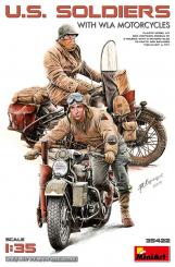 US Soldiers with WLA Motorcycles 
