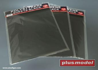 Große Polystyrolplatten - Schwarz 0,5 mm 