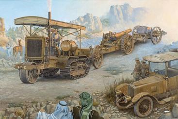 Tracteur d'artillerie Holt 75 avec obusier BL 8 pouces 