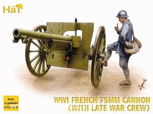 Französisches 75 mm Geschütz mit Bedienung 