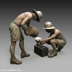 Soldat italien - Batteries en attente 