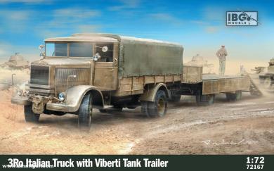 Camion 3Ro avec remorque de transport de chars Viberti 
