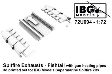 Spitfire Exhausts - Fishtail with Gun Heating Pipes 