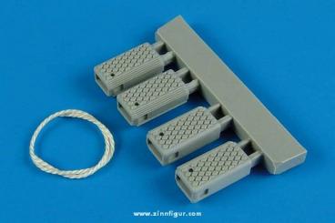 US Navy Polyuréthane Wheel Chock avec fil de nylon, précoce 