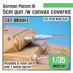 Panzer III 5cm Gun with Canvas Cover 