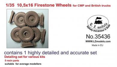 Roues Firestone 10,5 x 16 pour camions CMP et britanniques 