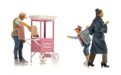 Zuckerwattewagen mit Figuren 