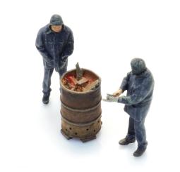 Trackworkers with burn barrel (2x) 
