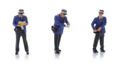 Contrôleur NS dans le train des années 80 (3 figurines) 