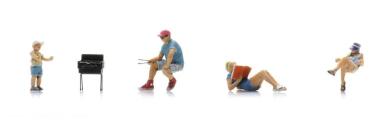 Le bonheur au camping : les grillades (4 figurines) 
