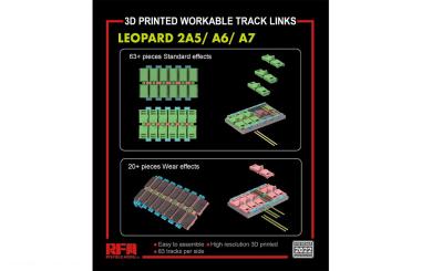 Leopard 2A5/A6/A7 Tracks 3D printed 