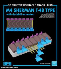 M4 SHERMAN T-48 type workable tracks with duckbill 