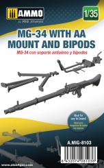 MG34 avec fixation antiaérienne et bipied 