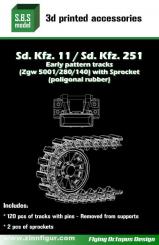 Sd.Kfz.251 Early Pattern tracks + sprocket (poligonal) 