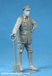 British Armoured Car Division Crewman with shovel 