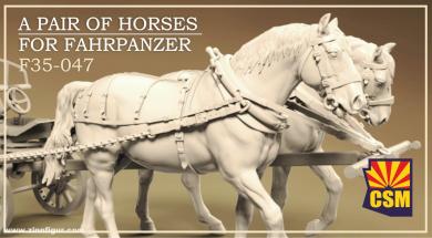 Pair of Horses for Fahrpanzer 