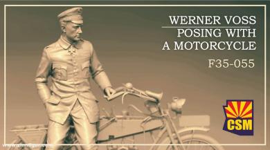 Werner Voss posing with motorcycle 