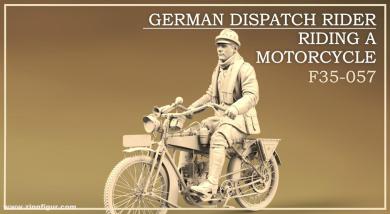 German Dispatch Rider riding a motorcycle 