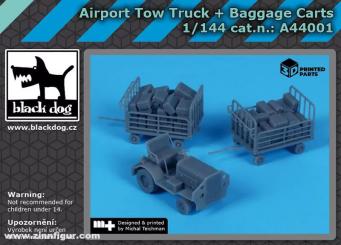 Airport Tractor with Baggage Carts 