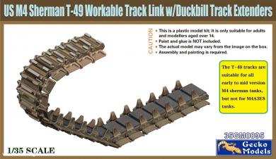 US M4 Sherman T-49 Duckbill chaînes de chars 