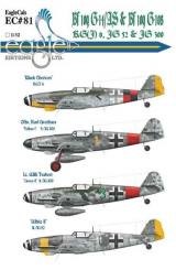 Bf 109G-14/A & G-10 "KG(J)6, JG52 & JG300" Décalcomanies 