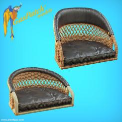 British Wicker Perforated Back - Sort With Small Leather Pad and Tall With Big Leather 