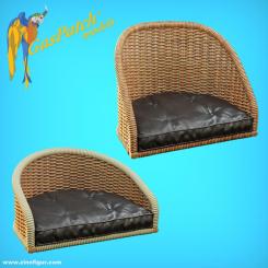 British Wicker Seat Full Back - Short and Tall No Leather Pad 
