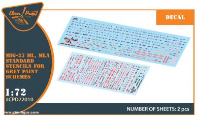 MiG-23ML/MLA/MLD/P/MLAE Stencils standard pour camouflage gris 