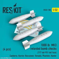 1000 lb Mk3 Retarded Bombs 117 Tail - 951 Tail Fuze 
