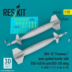 GBU-10 "Paveway I" Lasergelenkte Bomben mit BSU-4/B Leitwerk und BSU-3/B Flügel (2 Stück) 