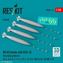 Mk.83 Bomben mit BSU-35 thermisch geschützt (4 Stück) 