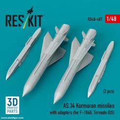 AS.34 Kormoran Raketen mit Adapter (2 Stück) 