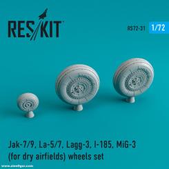 Jak-7/9, La-5/7, Lagg-3, I-185, MiG-3 wheels set for dry airfields 