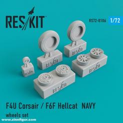 F4U Corsair / F6F Hellcat Kit de roues supportées 