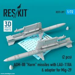 AGM-88 HARM roquettes avec LAU-118 & adaptateur pour MiG-29 (2 pièces) 