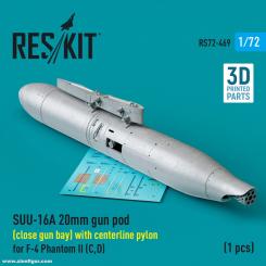 SUU-16A 20mm gun pod (close gun bay) with centerline pylon for F-4 Phantom II (C,D) 