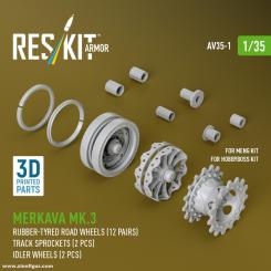 Merkava Mk.3 Wheels (Rubber) (Meng/Hobby Boss) 