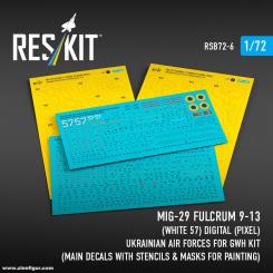 MiG-29 Fulcrum 9-13 (White 57) Digital (Pixel) Decals & Masks 