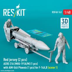 Red Jersey Team mit Aero 21A (MHU-191A/M) Wagen mit AIM-54A Pheonix für F-14A/B - Set 1 