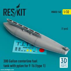 300 gal. réservoir central avec pylône pour F-16 - type 1 