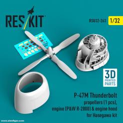 P-47M Thunderbolt Propeller/P&W R-2800 Motor mit Haube (Hasegawa) 
