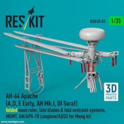 AH-64A/D/E früh/AH Mk.I/DI Saraf Rotor (gefaltet) MUMT, AN/APG-78 Longbow/ADSS (Meng) 