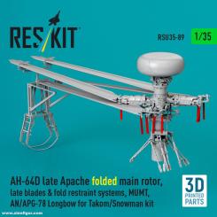 AH-64E late Rotor (folded) late Baldes MUMT, AN/APG-78 Longbow (Takom/Snowman) 