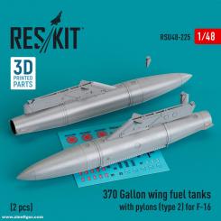 370 Gallon Flügeltanks mit Pylons (Typ 2) für F-16 (2 Stück) 