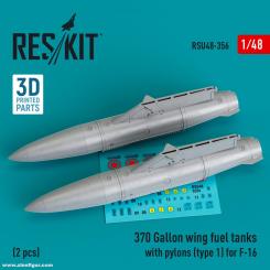 370 Gallonen Flügeltanks mit Pylons für F-16 (Typ 1) (2 Stück) 