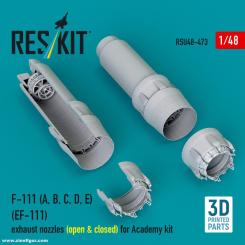 F-111A/B/C/D/E/EF-111 Exhaust Nozzles (open & closed) (Academy) 