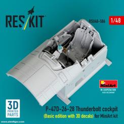 P-47D-26/28 Thunderbolt Cockpit mit 3D-Decals (MiniArt) 