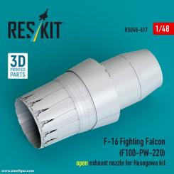 F-16 Fighting Falcon F100-PW-220 Düse (offen) (Hasegawa) 